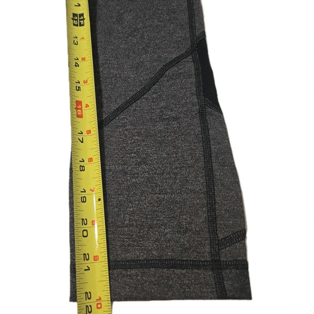 Lululemon Women's Pace Rival Crop Leggings Size 4, Heather Gray/Black